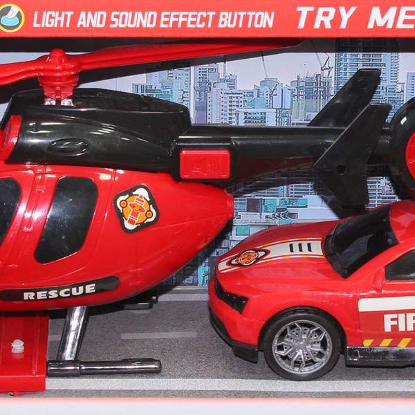 Fire Rescue Series Toy Set (Light & Sound) – Red