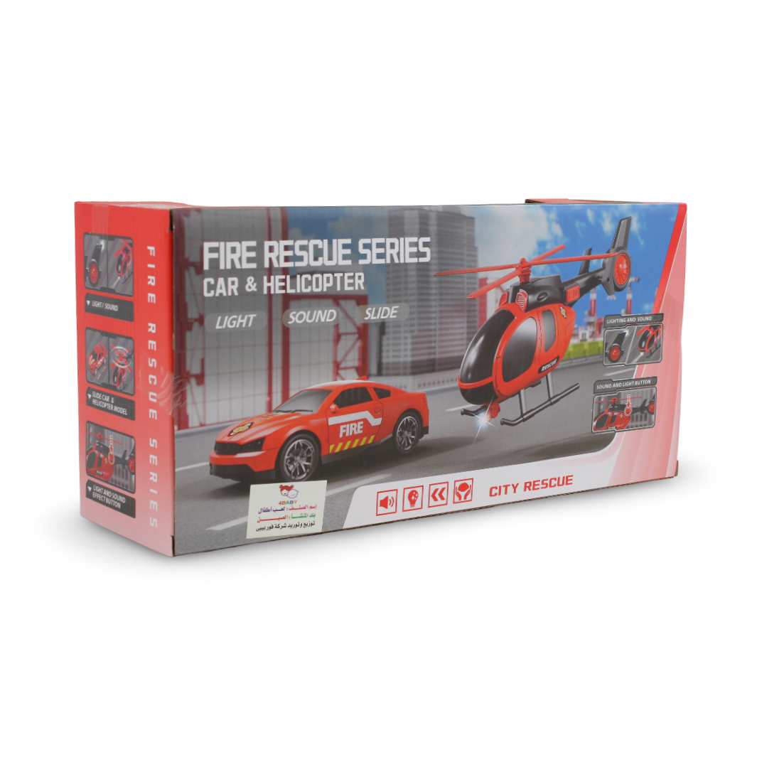 Fire Rescue Series Toy Set (Light & Sound) – Red