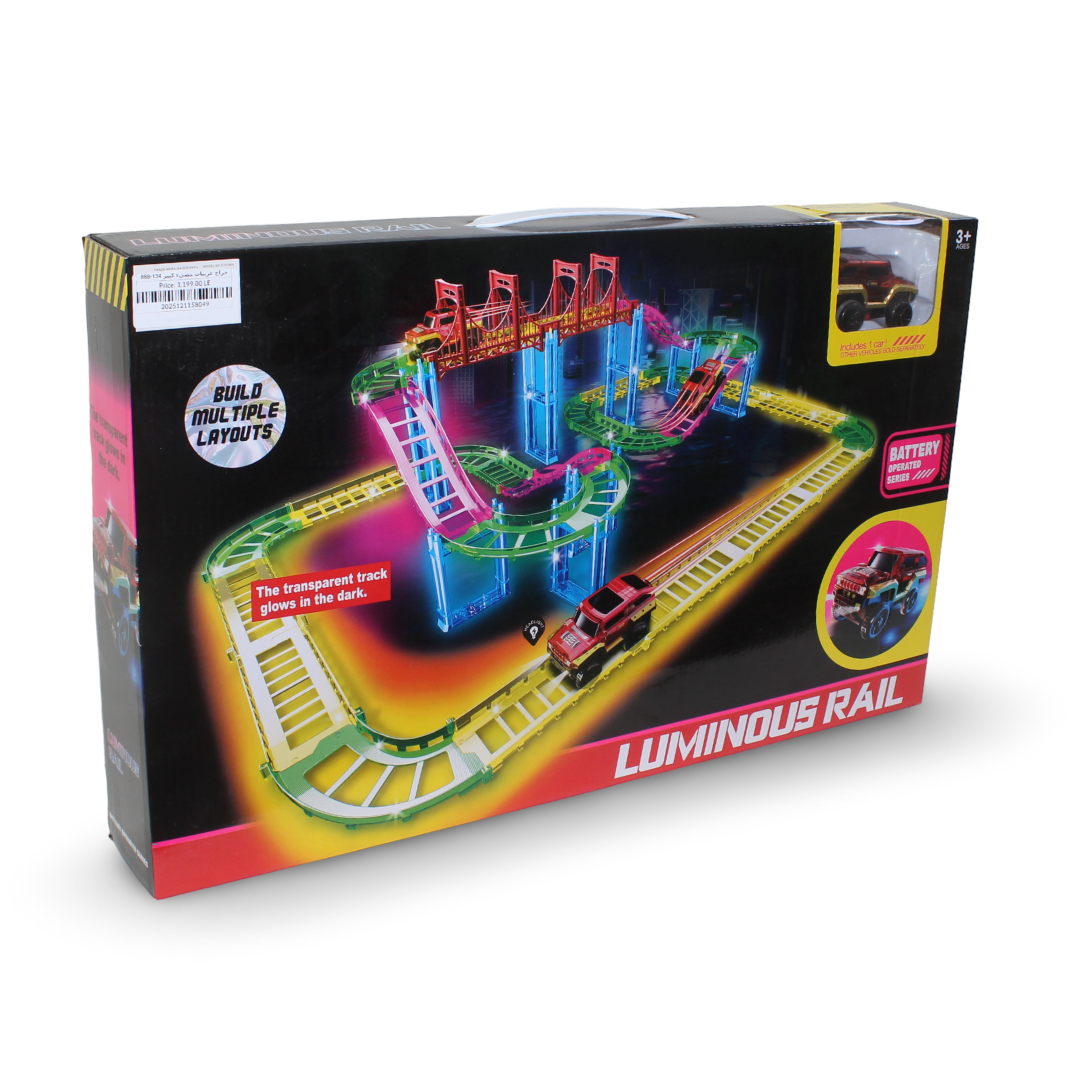 Luminous Rail Flexible Car Track Set with Bridge