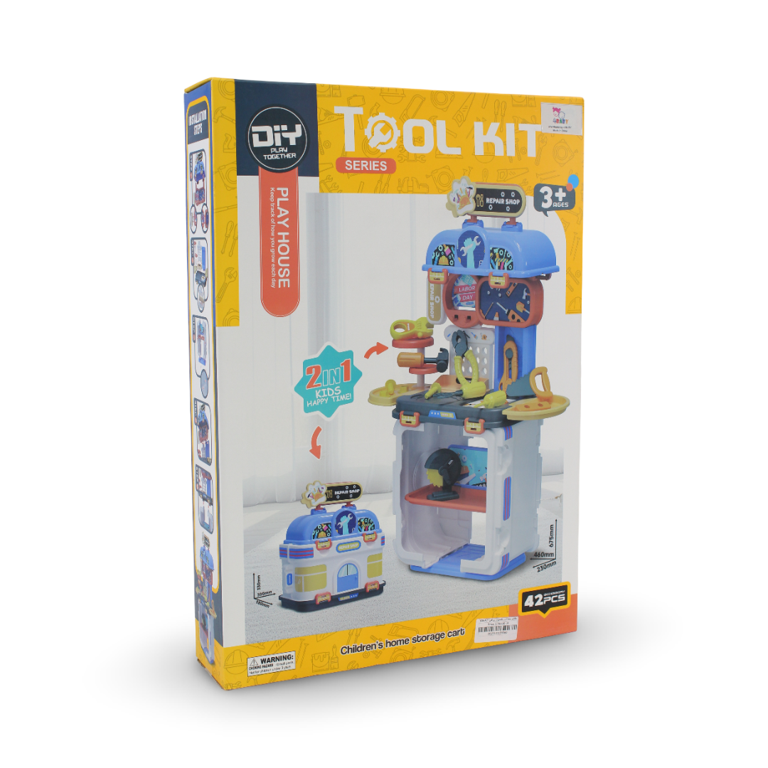 DIY Repair Shop and Tool Workbench 2-in-1 Playset – 42 Pcs