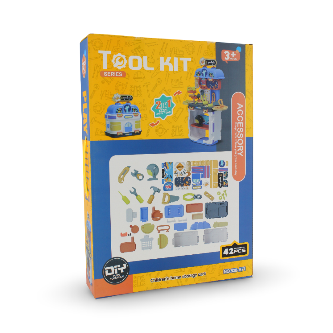 DIY Repair Shop and Tool Workbench 2-in-1 Playset – 42 Pcs