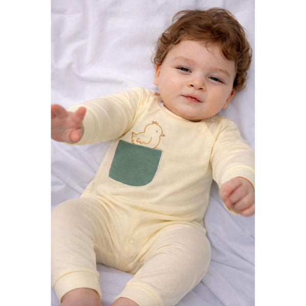 Baby Boys Cotton Singing Canary Footless Onesie – Yellow