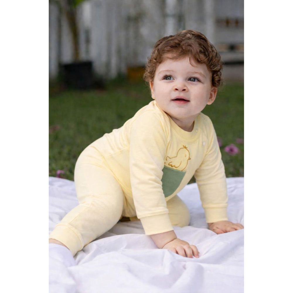 Baby Boys Cotton Singing Canary Footless Onesie – Yellow - Clothing - CrocoDodo