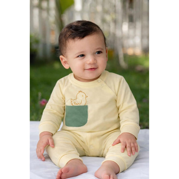 Baby Boys Cotton Singing Canary Footless Onesie – Yellow