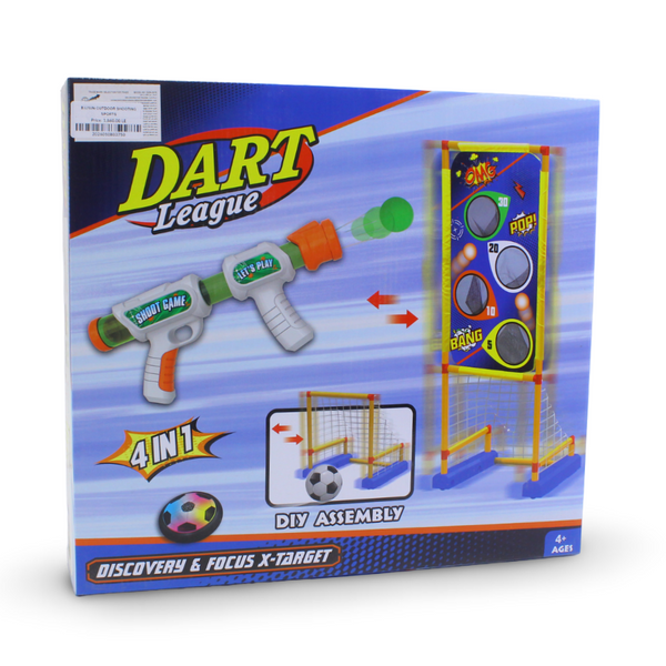 Dart League 4-in-1 Shooting and Target Game Set