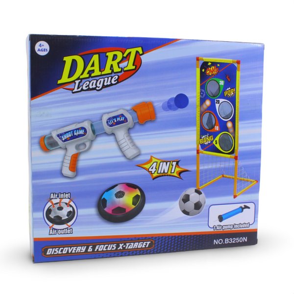 Dart League 4-in-1 Shooting and Target Game Set