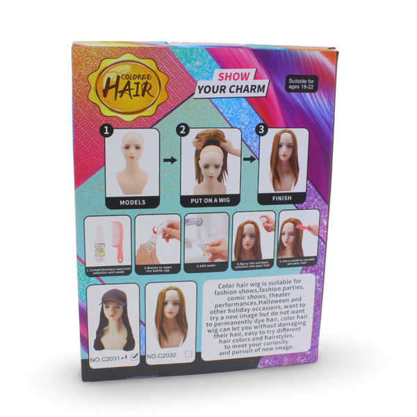 Colored Hair Toy Wig Set