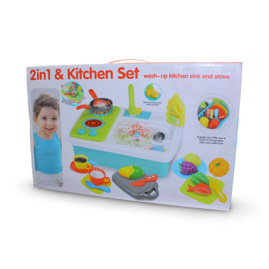 2-in-1 Learning Fun Luxury Kitchen Set – 34 Pcs