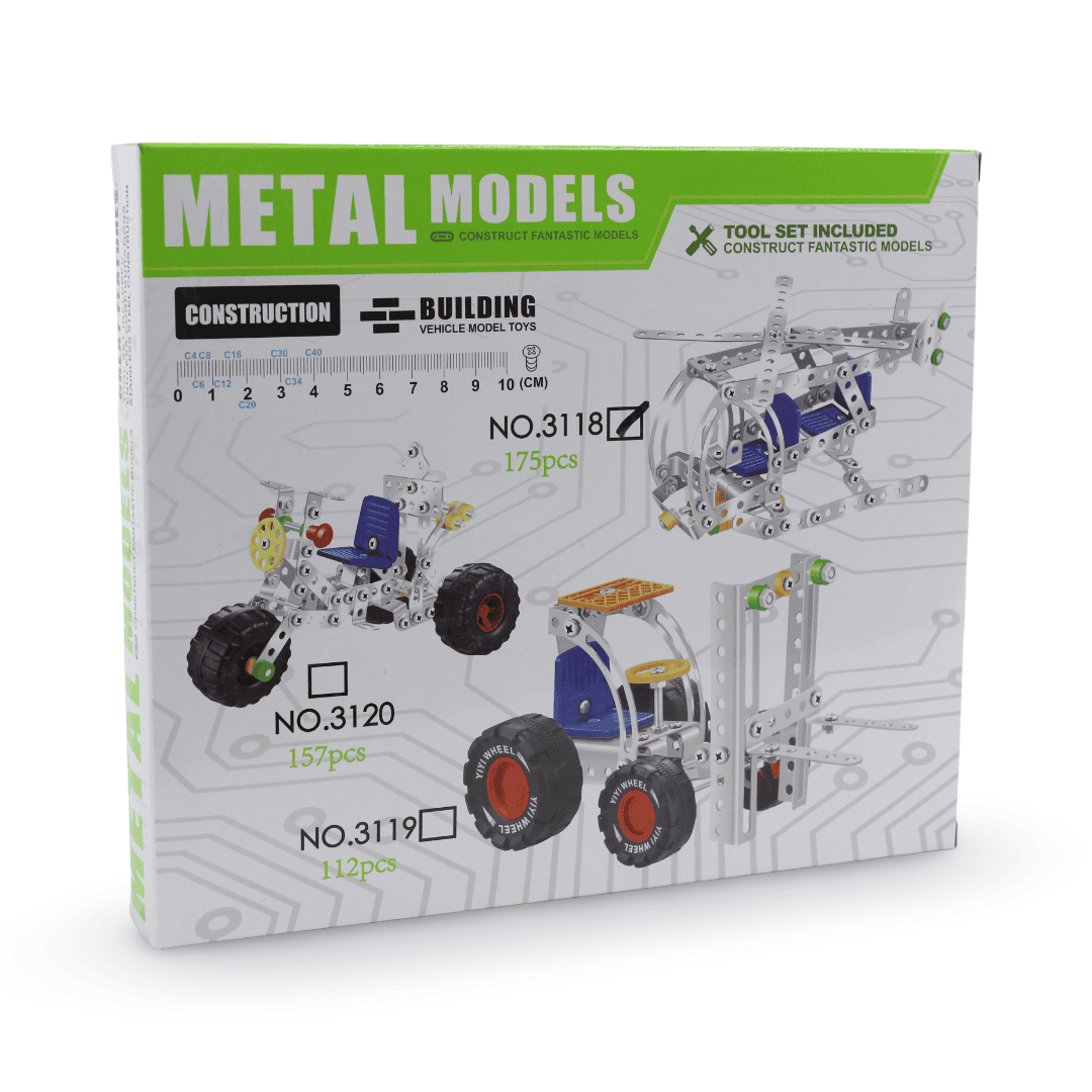 Metal Models Construction Building Set – 175 Pcs