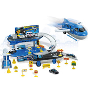 Airplane Morphing Track Alloy Car Police Series Toy Set – 50 Pcs