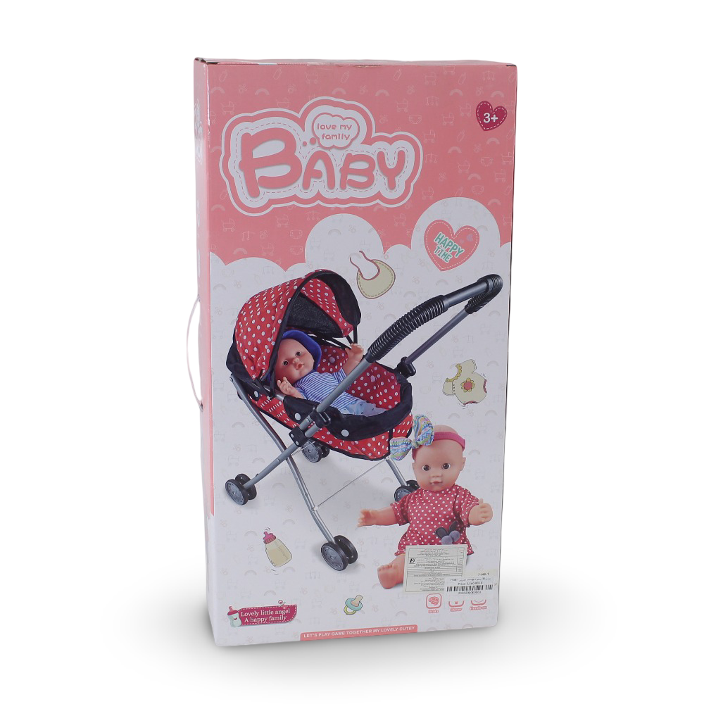 Lovely Doll with Stroller – Blue Outfit