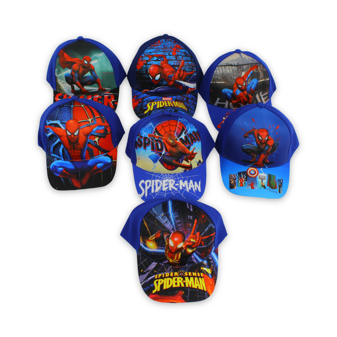 Boys Cap – Blue with Spider-Man Print