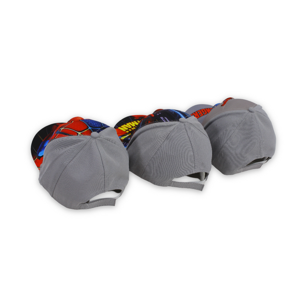 Boys Cap – Grey with Spider-Man Print
