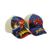 Boys Cap – Beige with Spider-Man Print