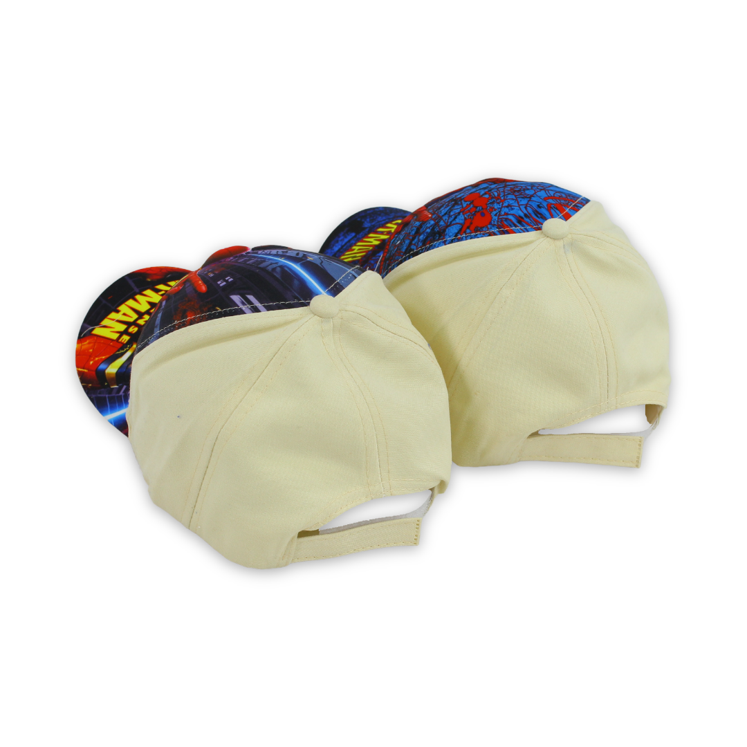 Boys Cap – Beige with Spider-Man Print