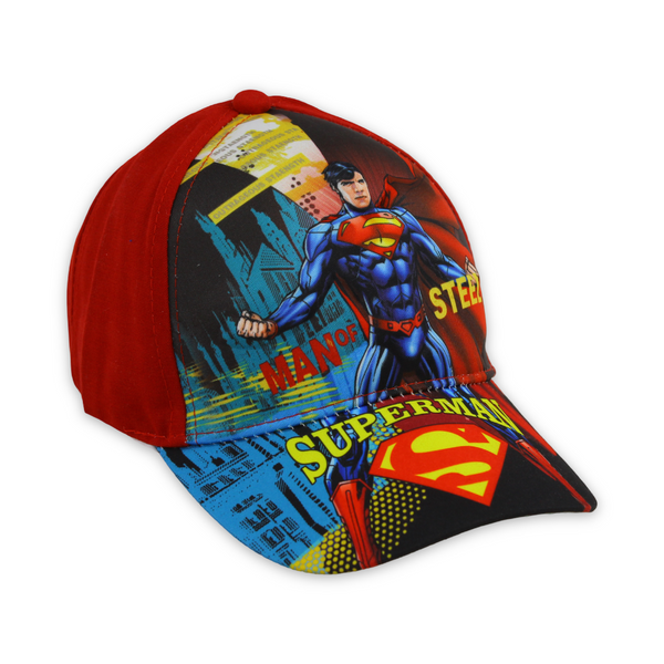 Boys Cap – Red with Super-Man Print