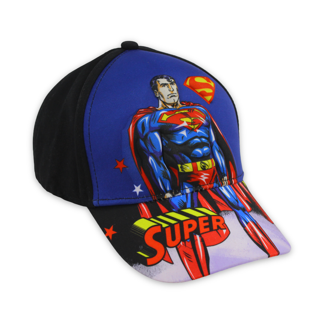 Boys Cap – Black with Super-Man Print