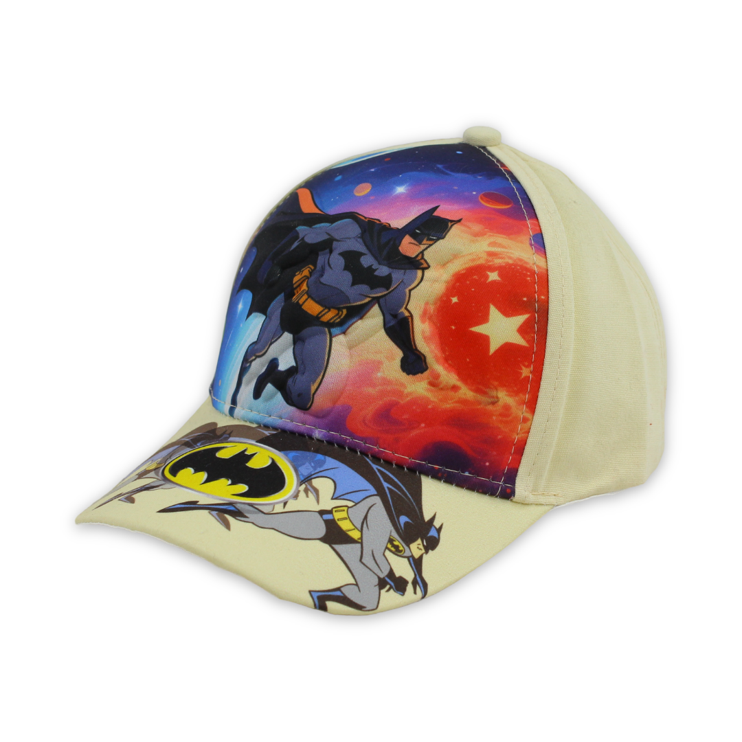 Boys Cap – Beige with Batman Print - Clothing - Perlo