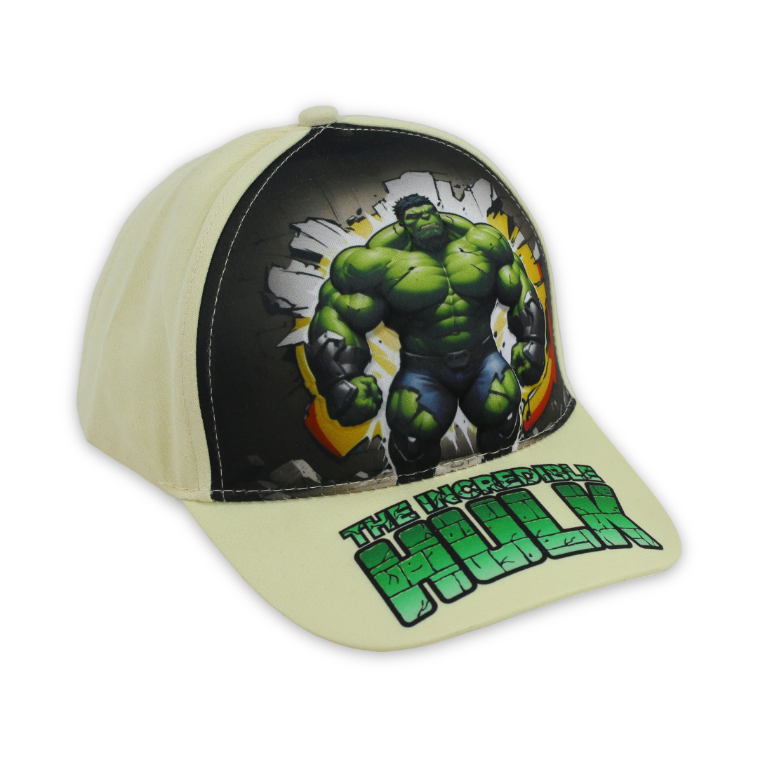 Boys Cap – Beige with Hulk Print - Clothing - Perlo