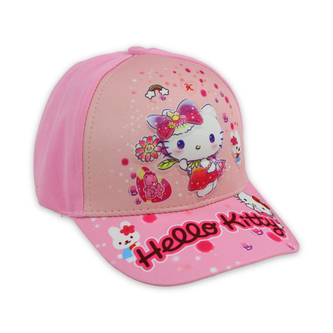 Girls Cap – Pink with Hello Kitty Print