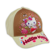 Girls Cap – Beige with Hello Kitty Print