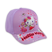 Girls Cap – Purple with Hello Kitty Print