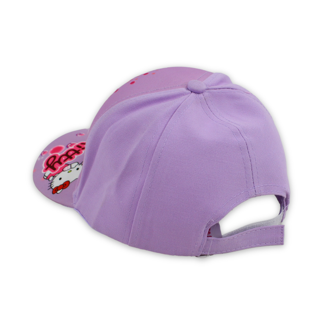 Girls Cap – Purple with Hello Kitty Print