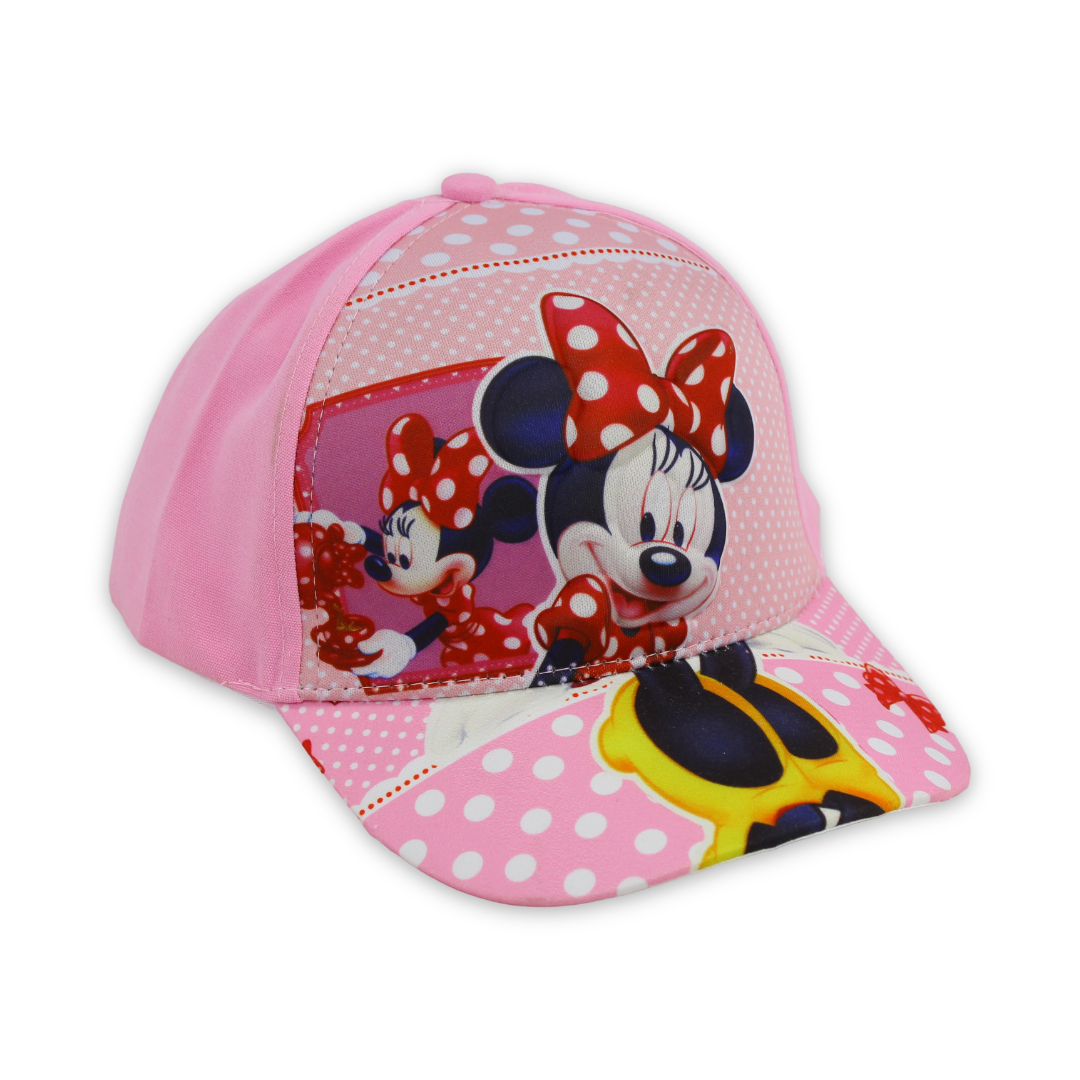 Girls Cap – Pink with Minnie Mouse Print - Clothing - Perlo