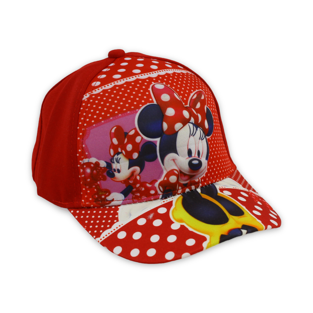 Girls Cap – Red with Minnie Mouse Print - Clothing - Perlo