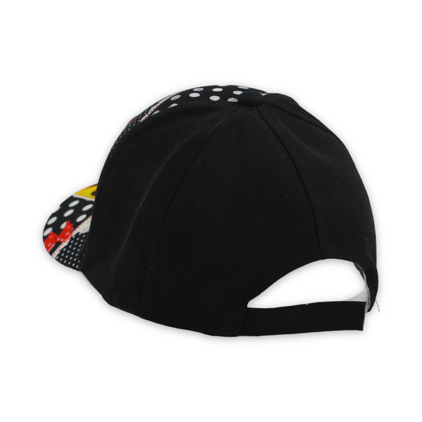 Girls Cap – Black with Minnie Mouse Print