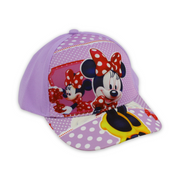 Girls Cap – Purple with Minnie Mouse Print