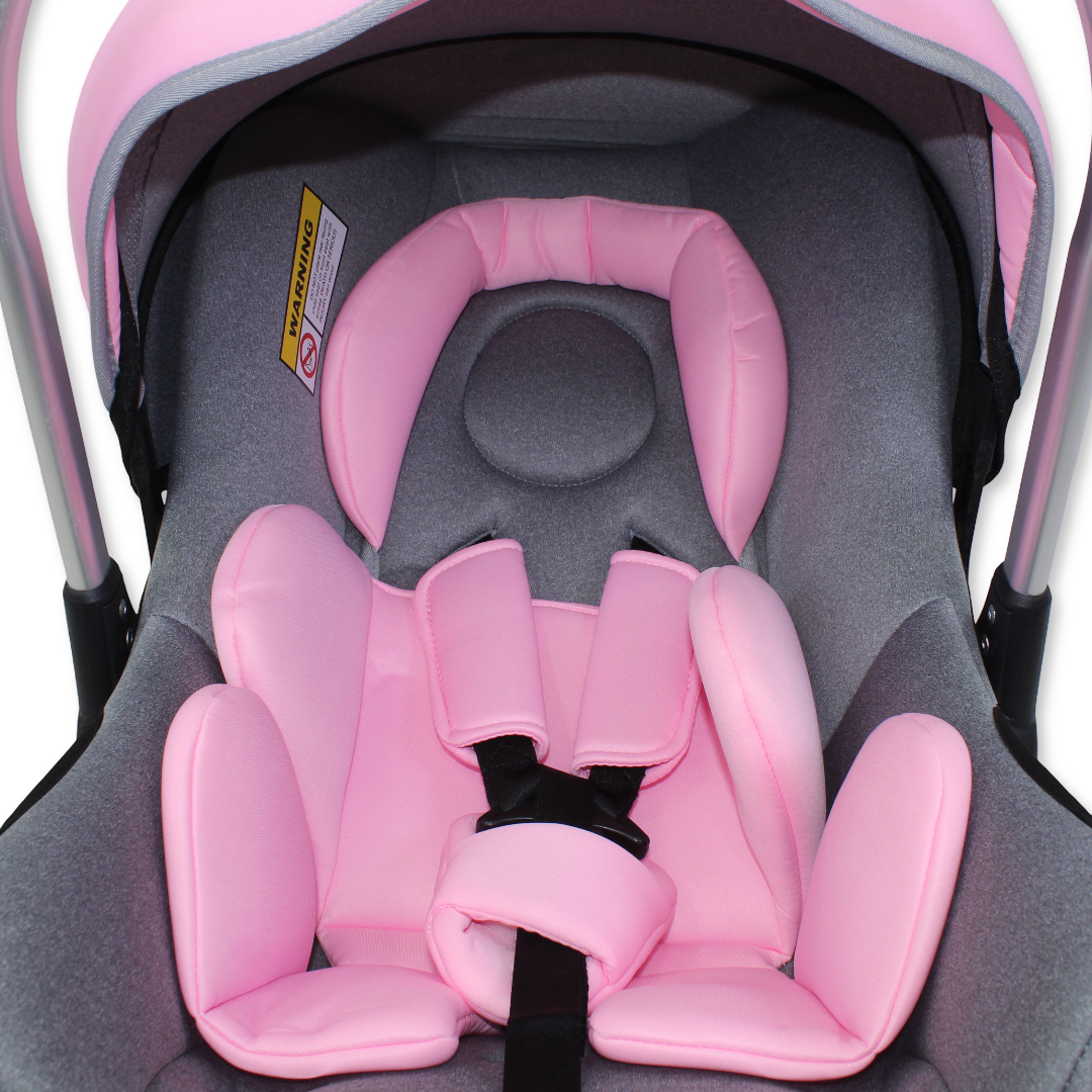 Kidilo Car Seat and Carrier – Pink & Grey ( C001 )
