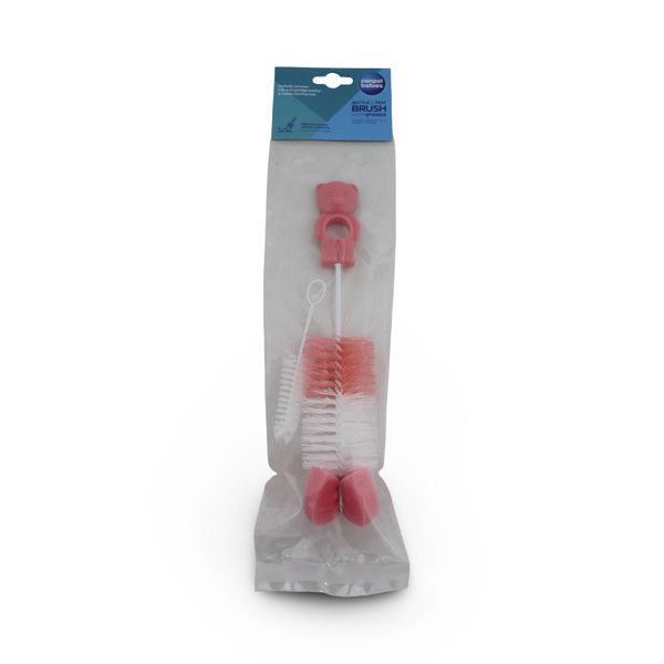 Canpol Babies Brush for Bottles and Teats with Sponge – Pink