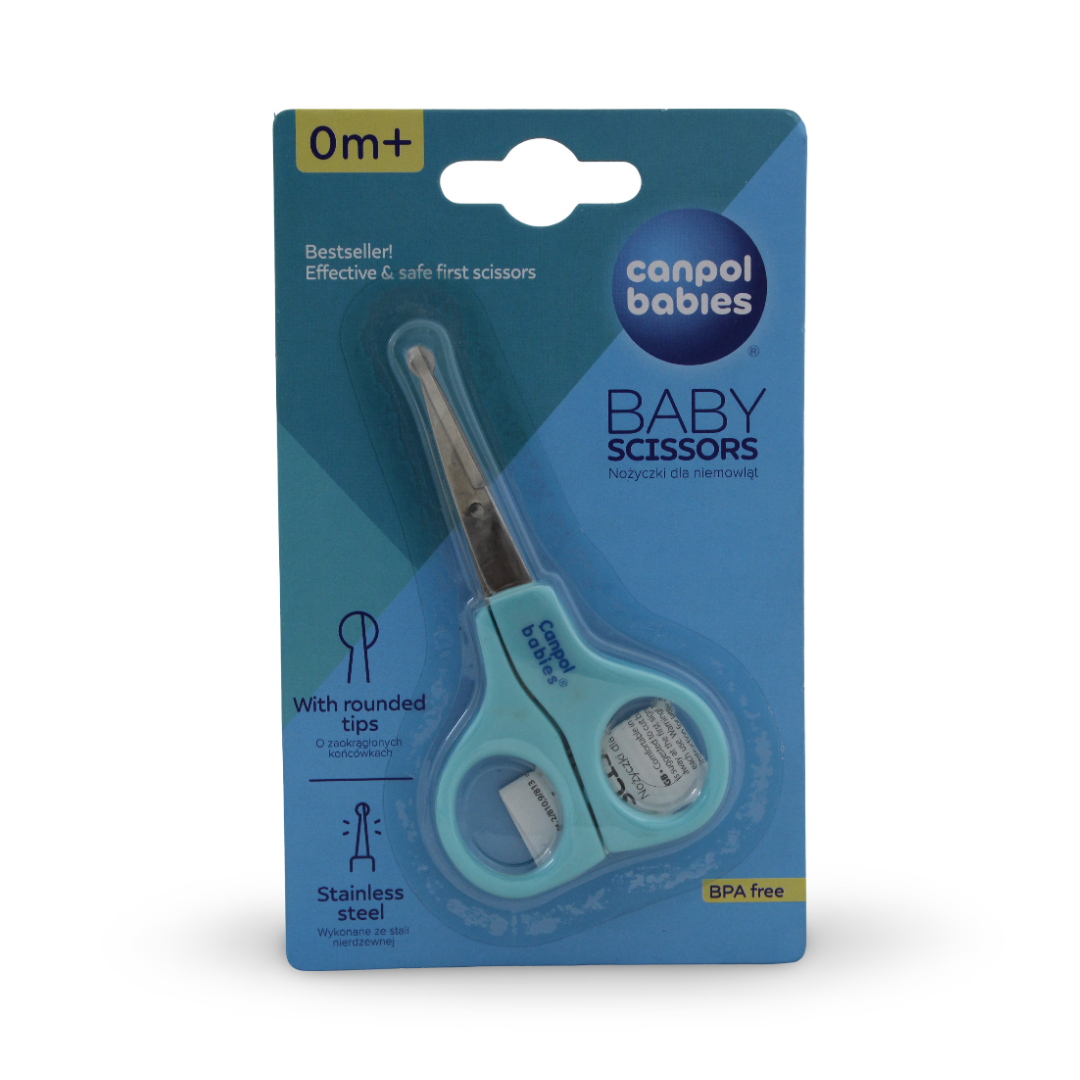 Canpol Babies مقص أطفال بحواف دائرية – أزرق فاتح