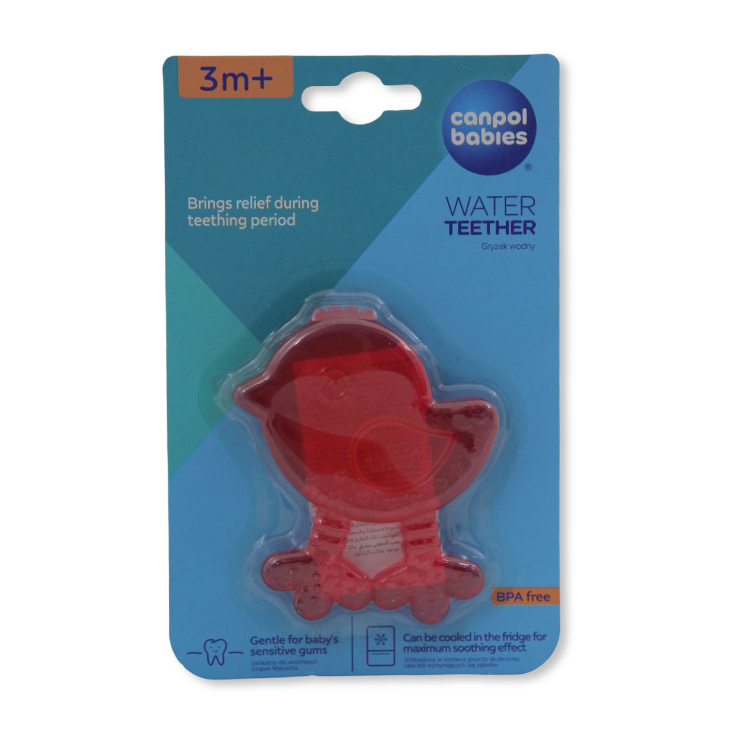 Canpol Babies Water Teether +3m – Red with Bird Design - Baby Essentials