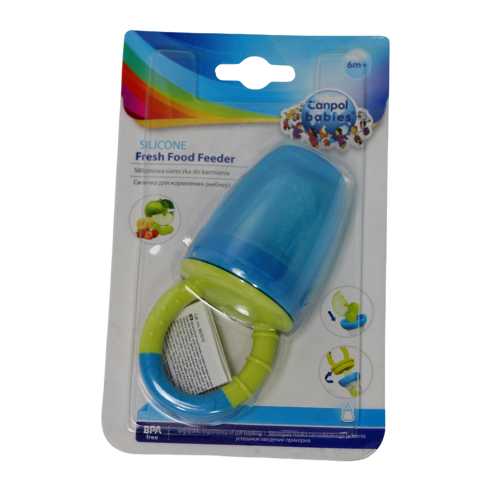 Canpol Babies Silicone Fresh Food Feeder – Blue & Green - Baby Essentials