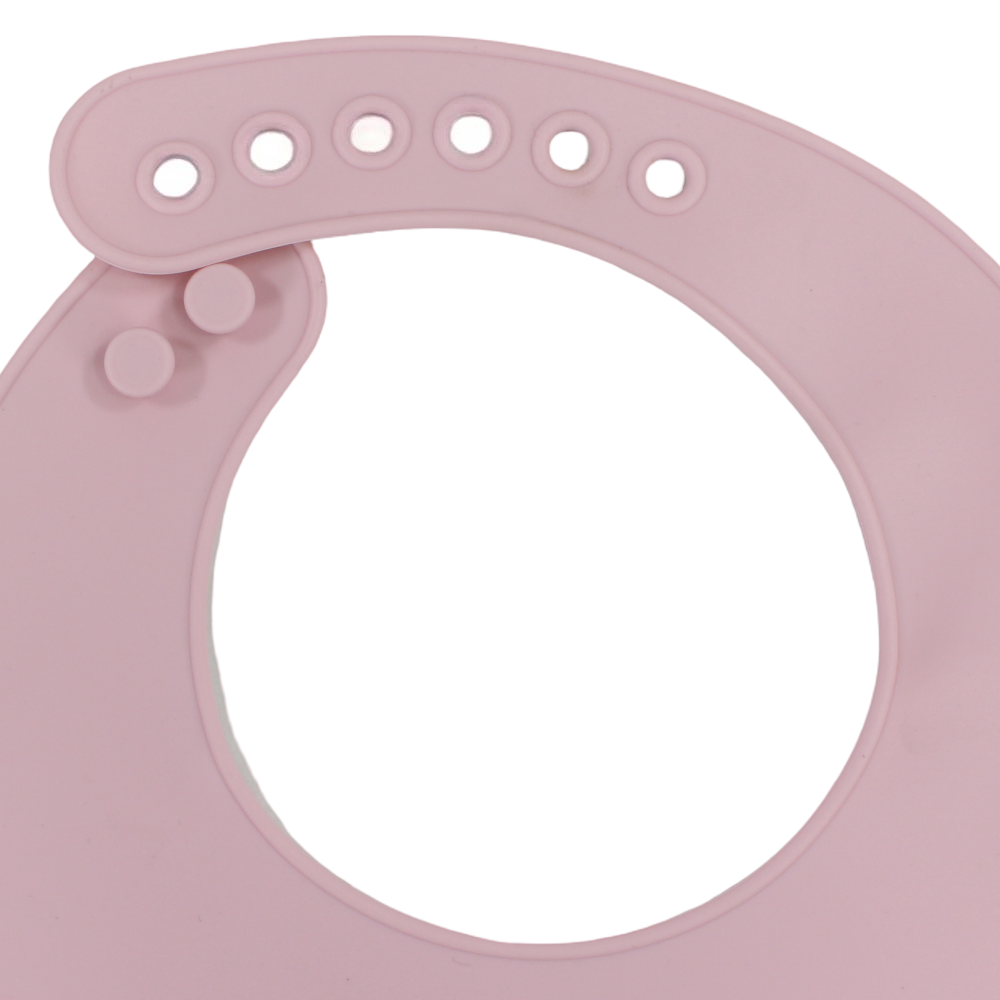 True Gold Silicone Baby Bib with Food Catcher Pocket – Pink with Sleepy Cat Design