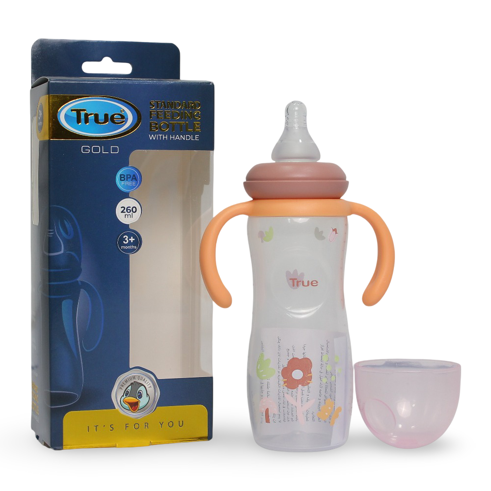 True Gold Standard Feeding Bottle with Handles – Pink