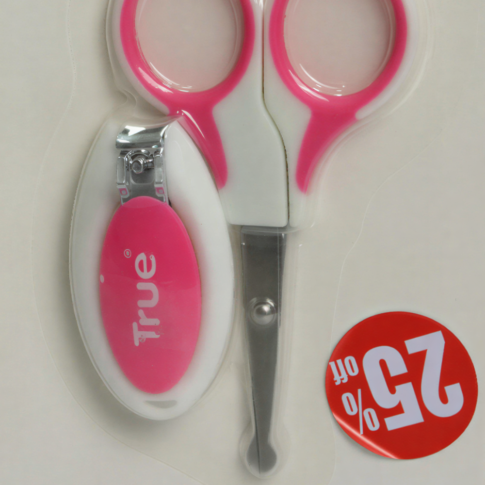 True Baby Manicure Set with Scissors & Nail Clipper – Pink