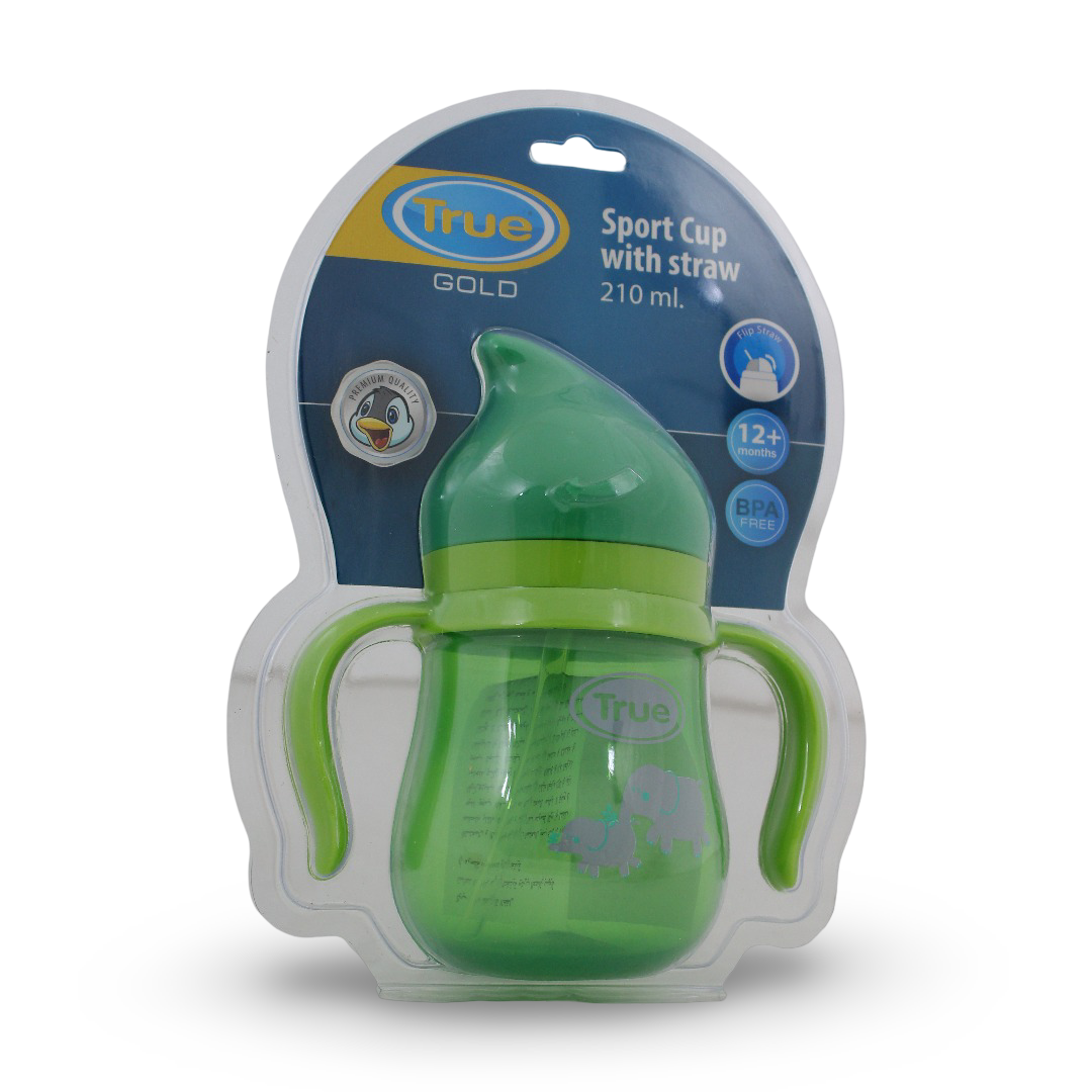 True Gold Sports Cup with Straw 210ml – Green