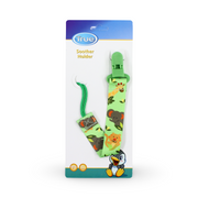 True Soother Holder – Green with Animals Print