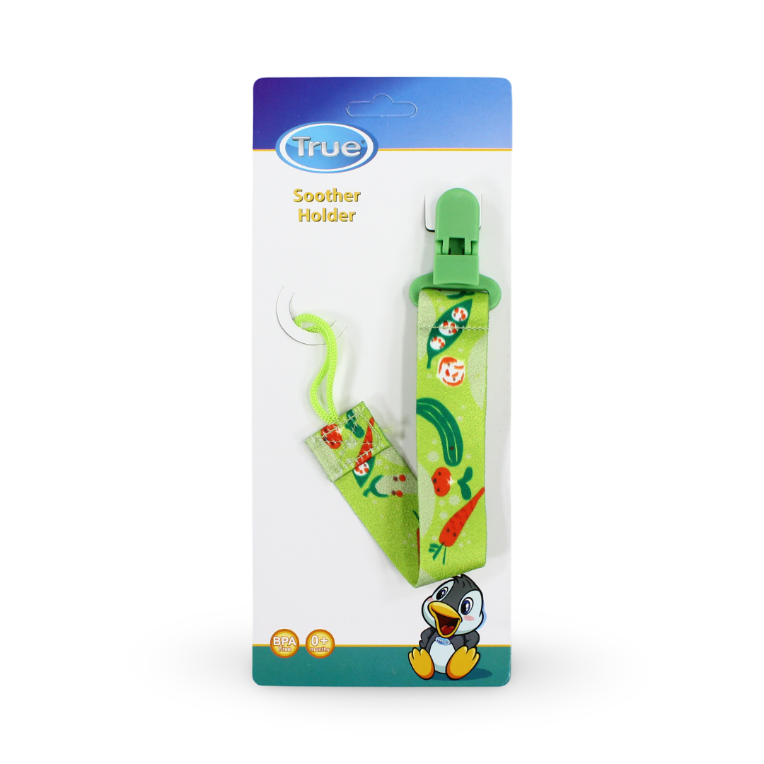 True Soother Holder – Green with Vegetables Print