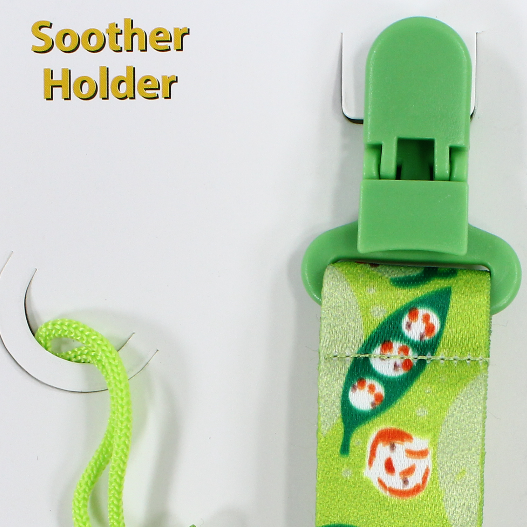 True Soother Holder – Green with Vegetables Print