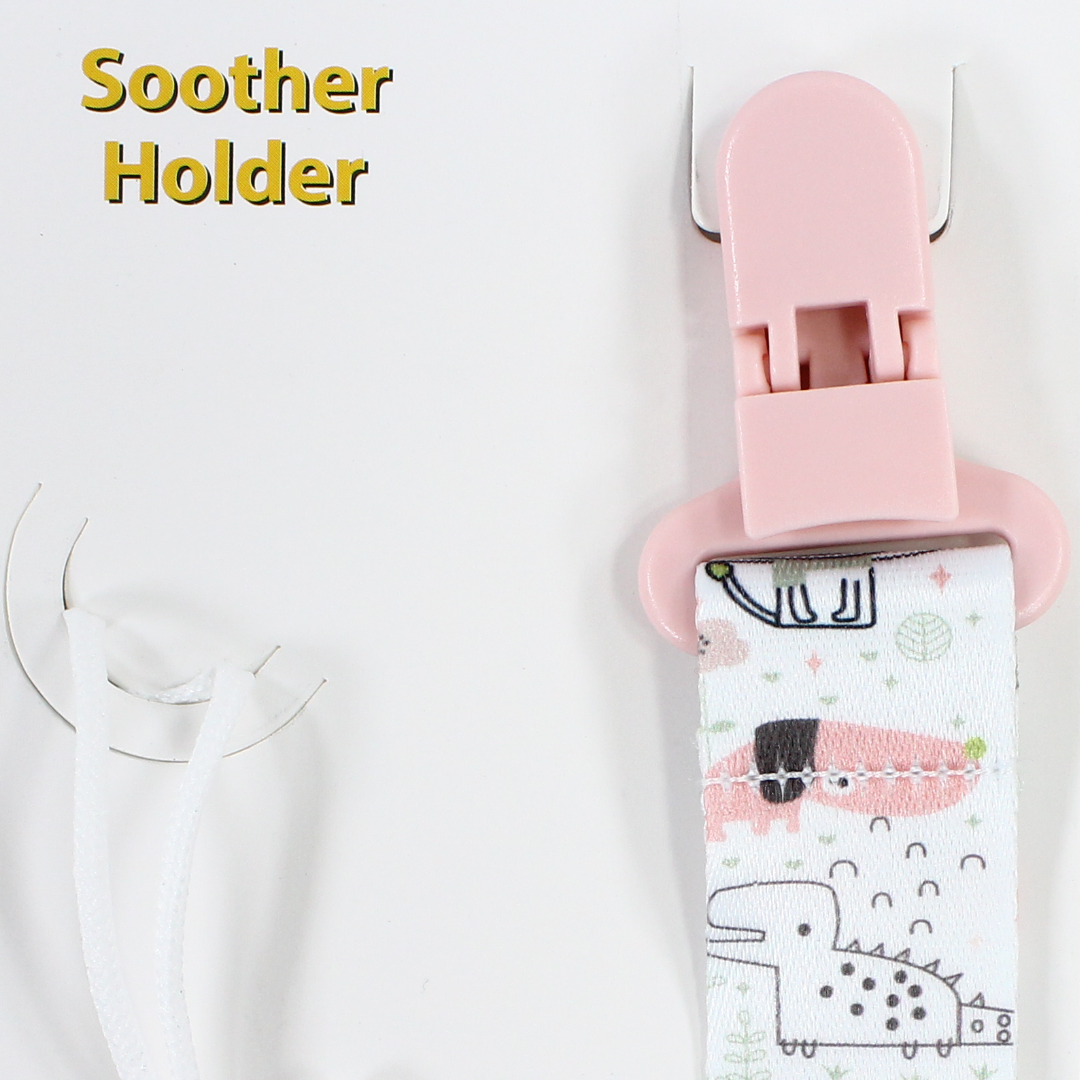 True Soother Holder – Pink with Cats Print