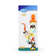 True Soother Holder – Orange with Elephant Print