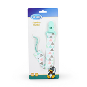 True Soother Holder – Mint with Triangles Print