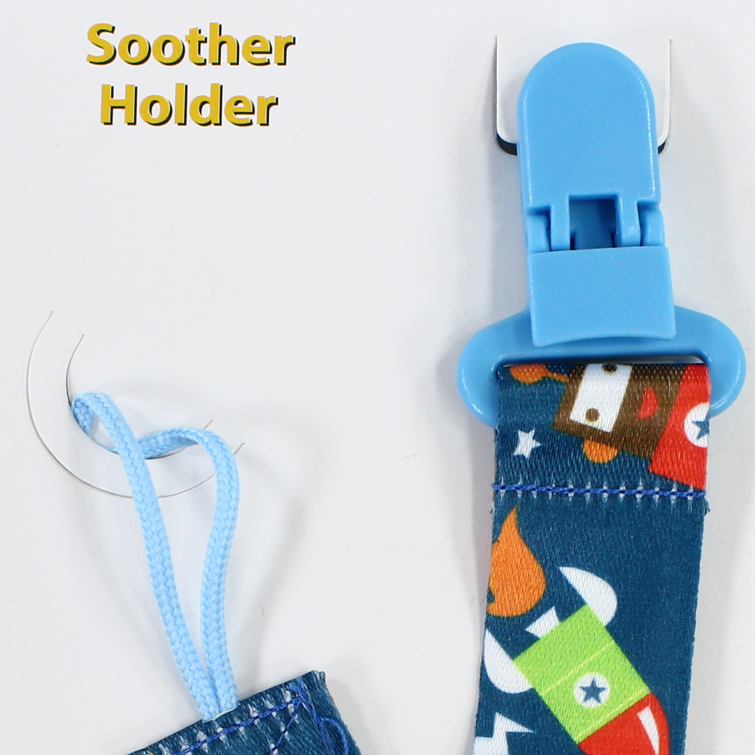 True Soother Holder – Blue with Space Print
