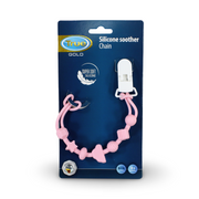True Gold Silicone Soother Chain – Pink