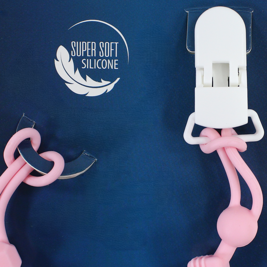 True Gold Silicone Soother Chain – Pink