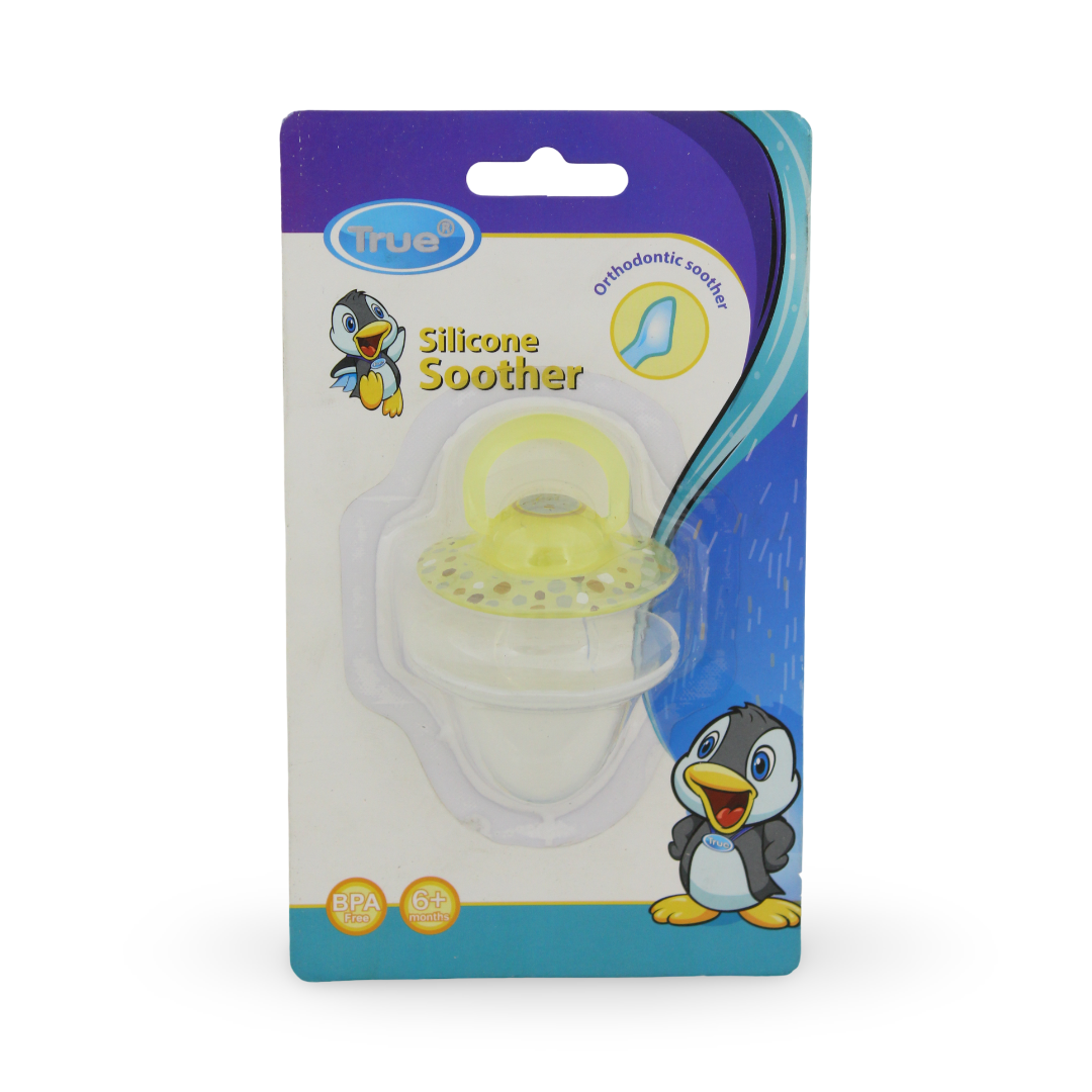 True Orthodontic Silicone Soother 6m+ – Yellow - Baby Essentials
